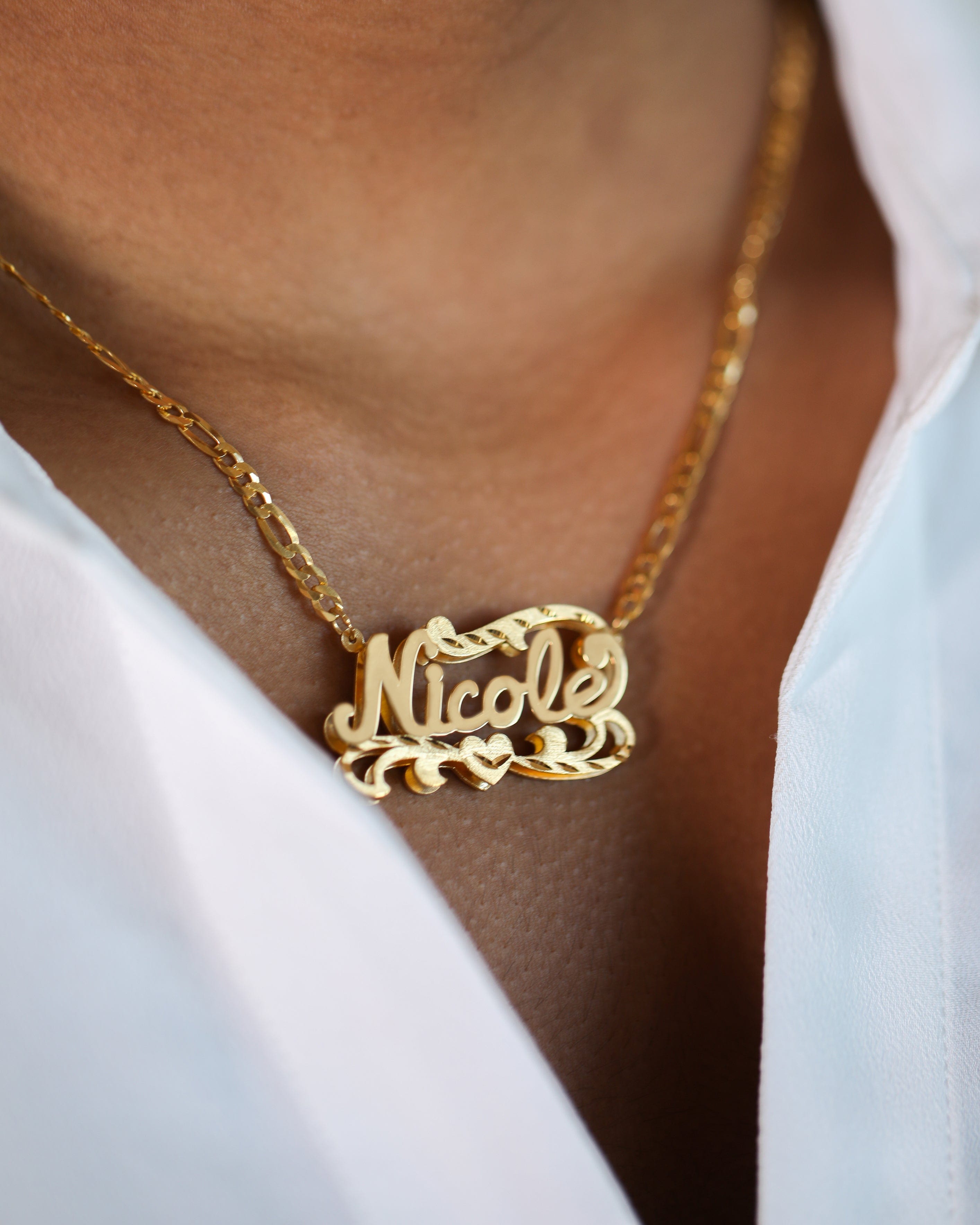 Double Plated Name Necklace Real Gold Buy Nameplate Necklace