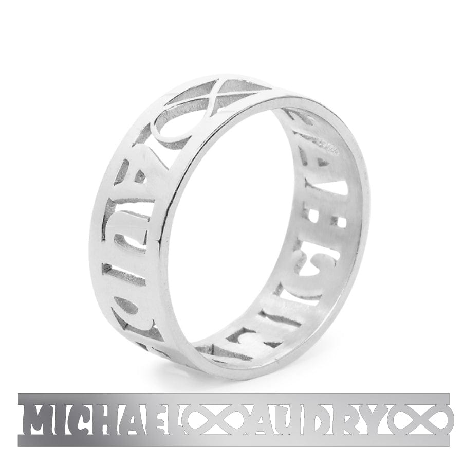 Silver Plated Personalized Name & Infinity Ring