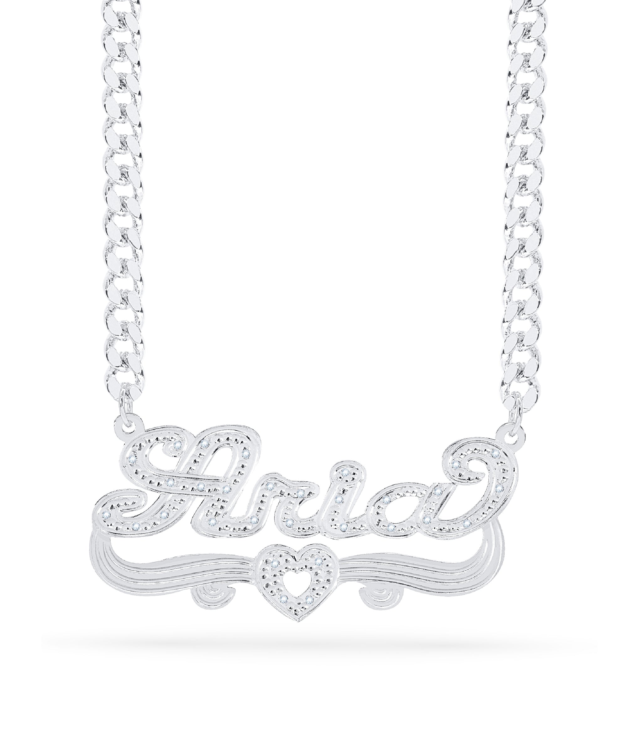 Diamond Custom Necklace w/ Heart "Aria"