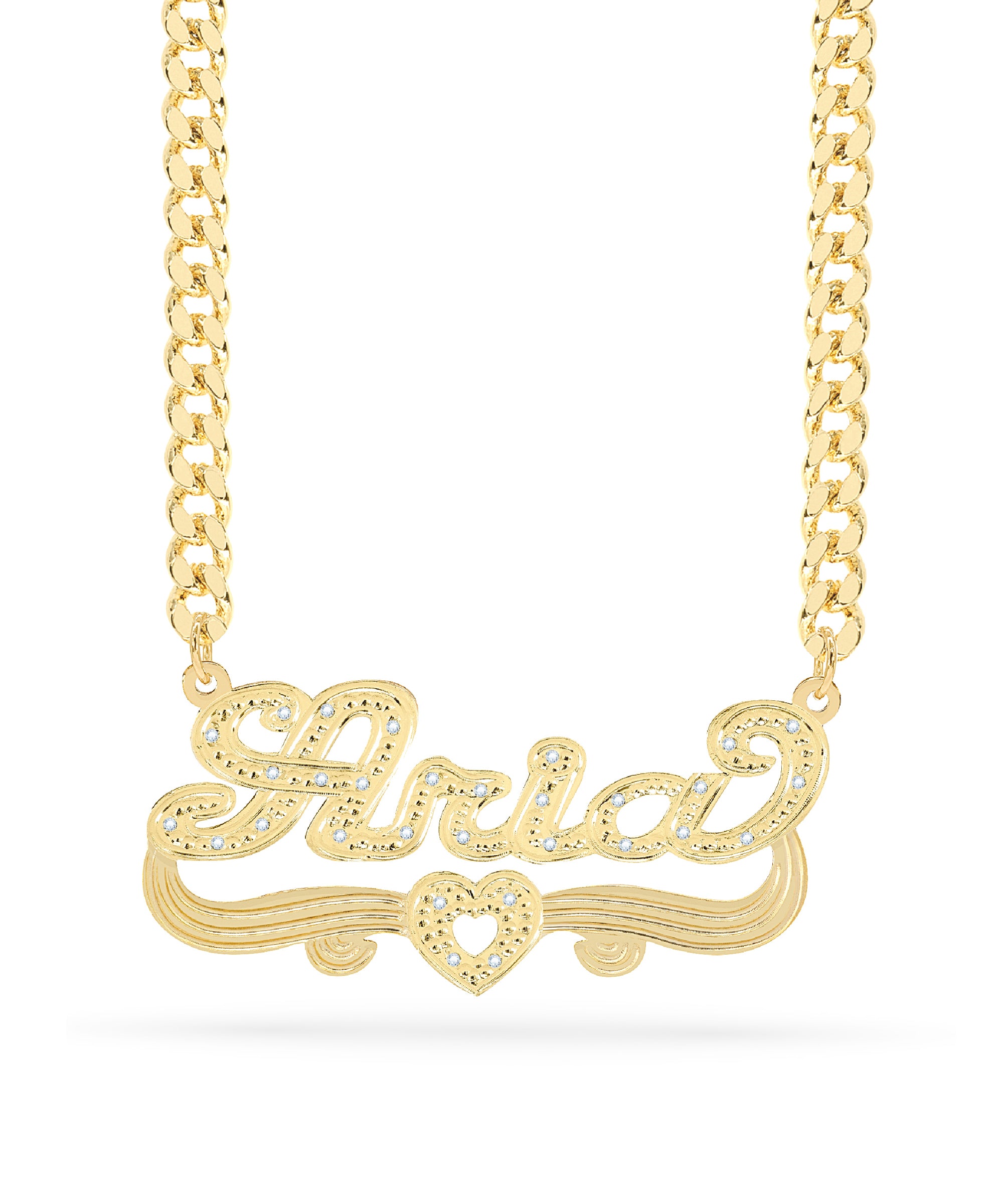 Diamond Custom Necklace w/ Heart "Aria"