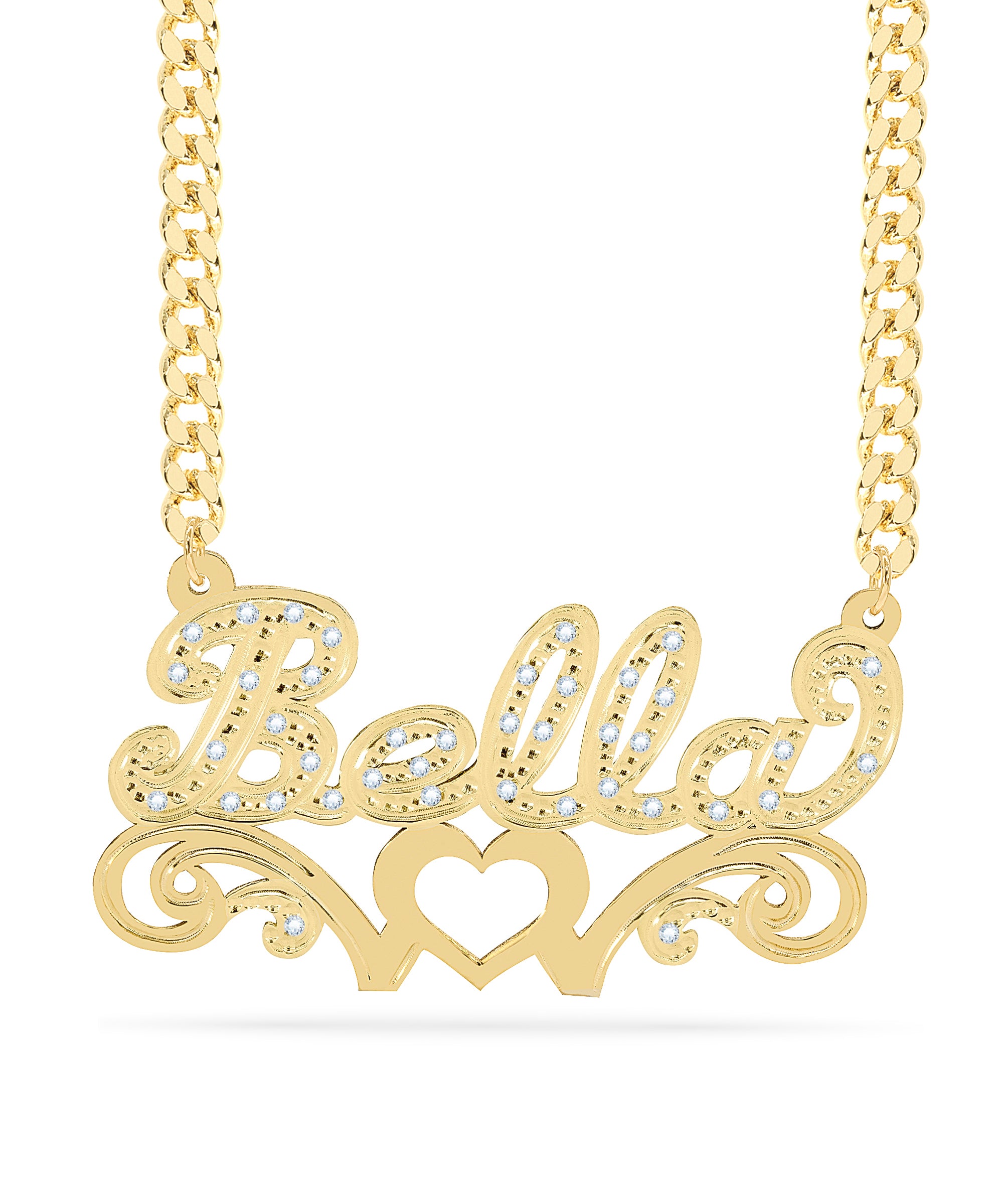 Diamond Custom Necklace w/ Love Heart "Bella"