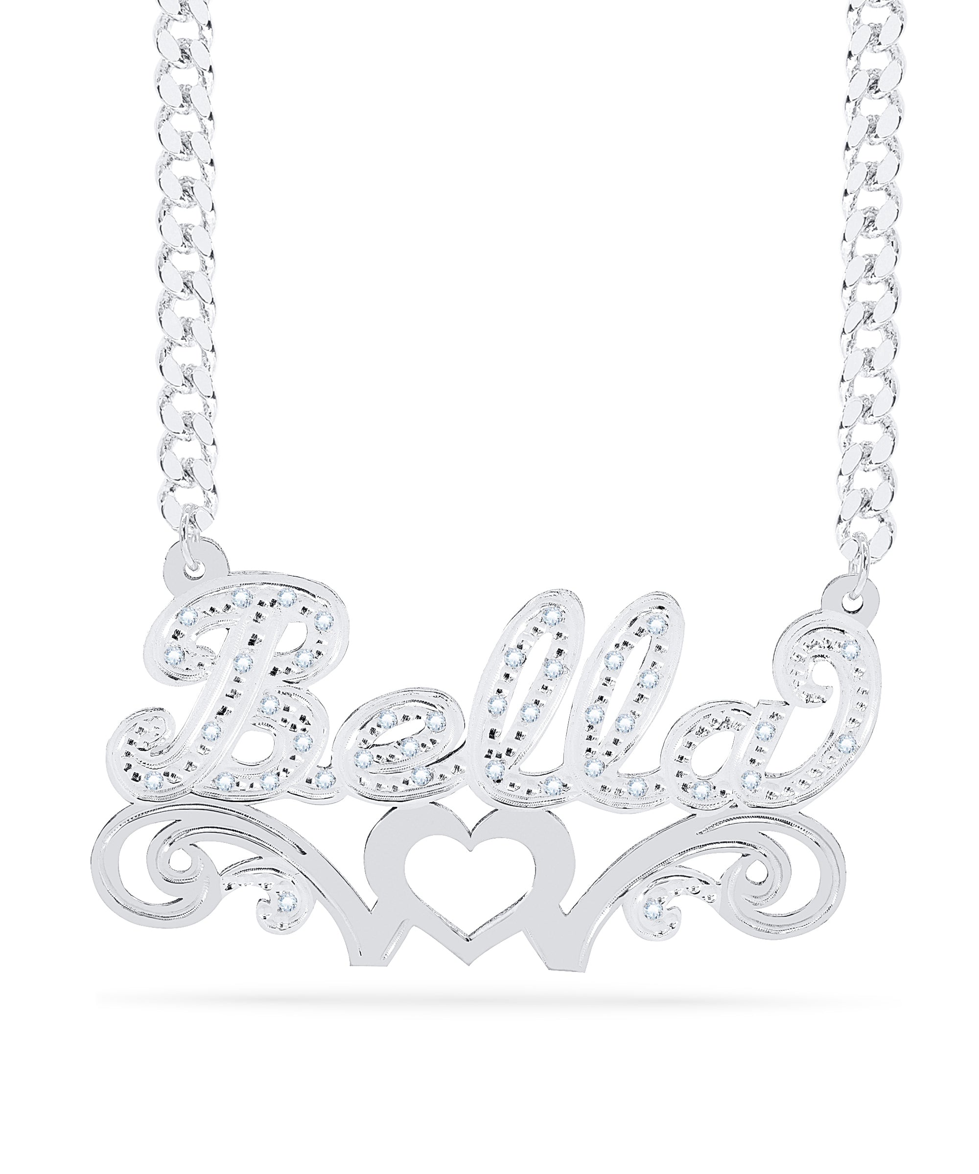 Diamond Custom Necklace w/ Love Heart "Bella"