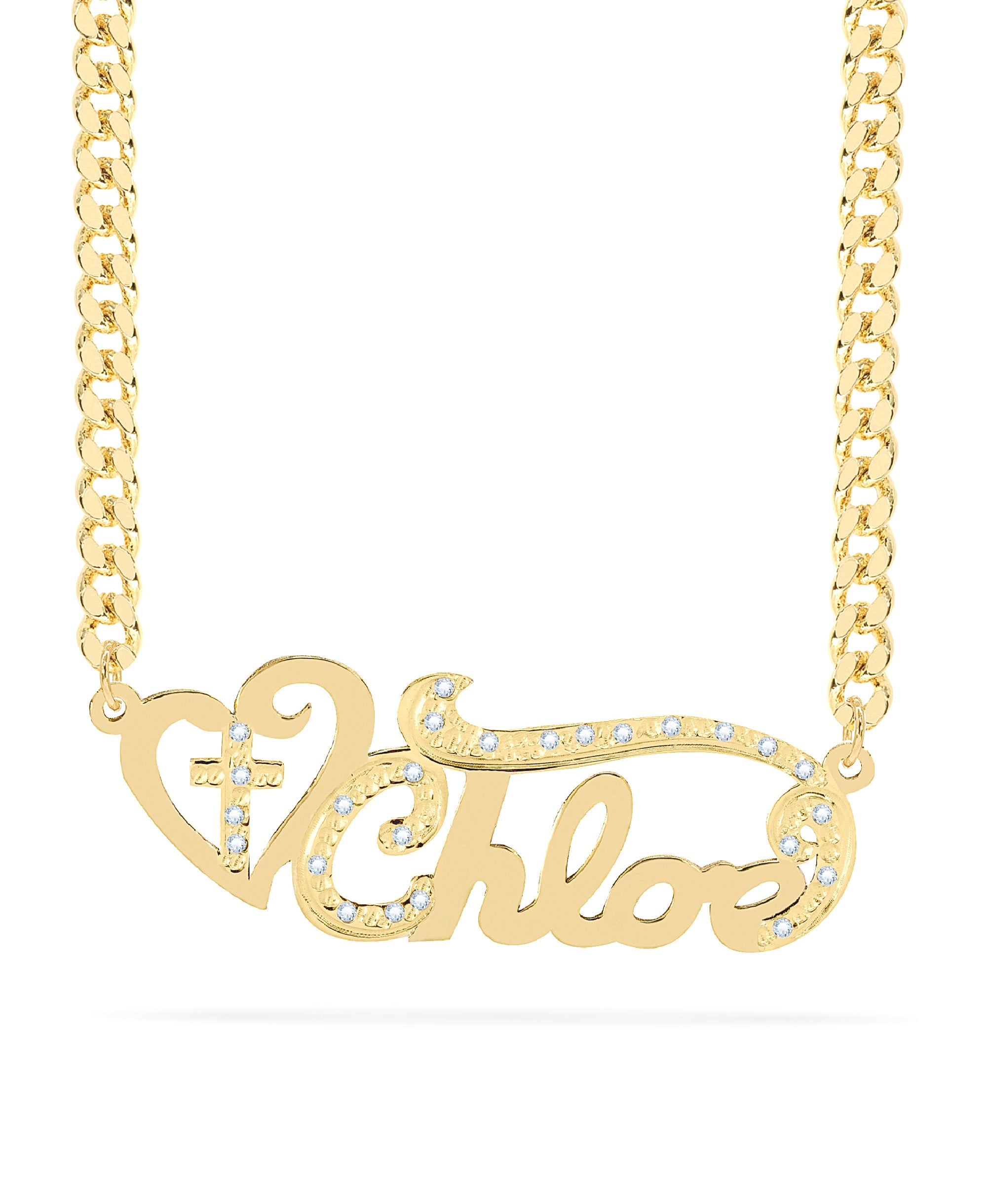Diamond Custom Nameplate Necklace "Chloe"
