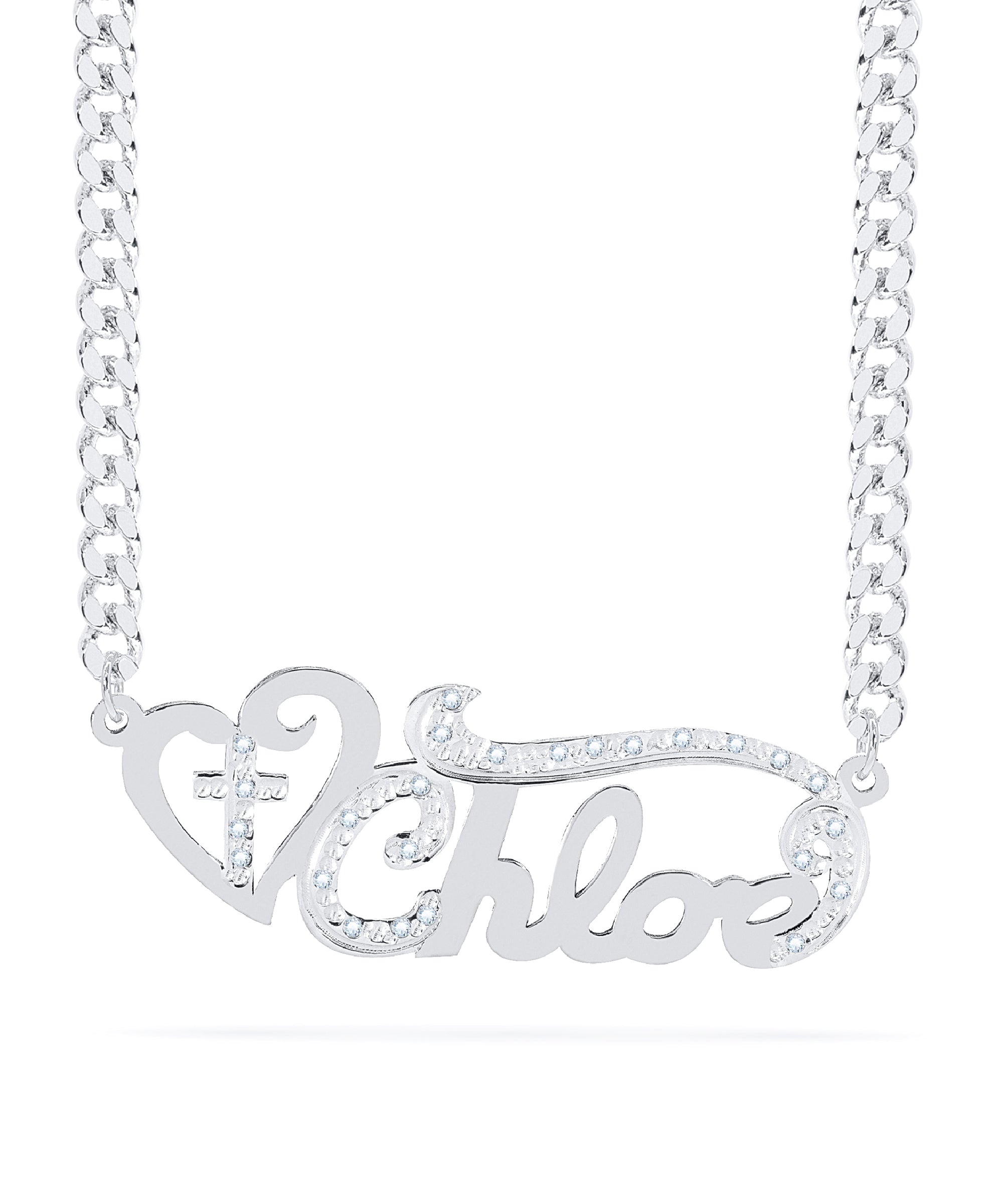 Diamond Custom Nameplate Necklace "Chloe"