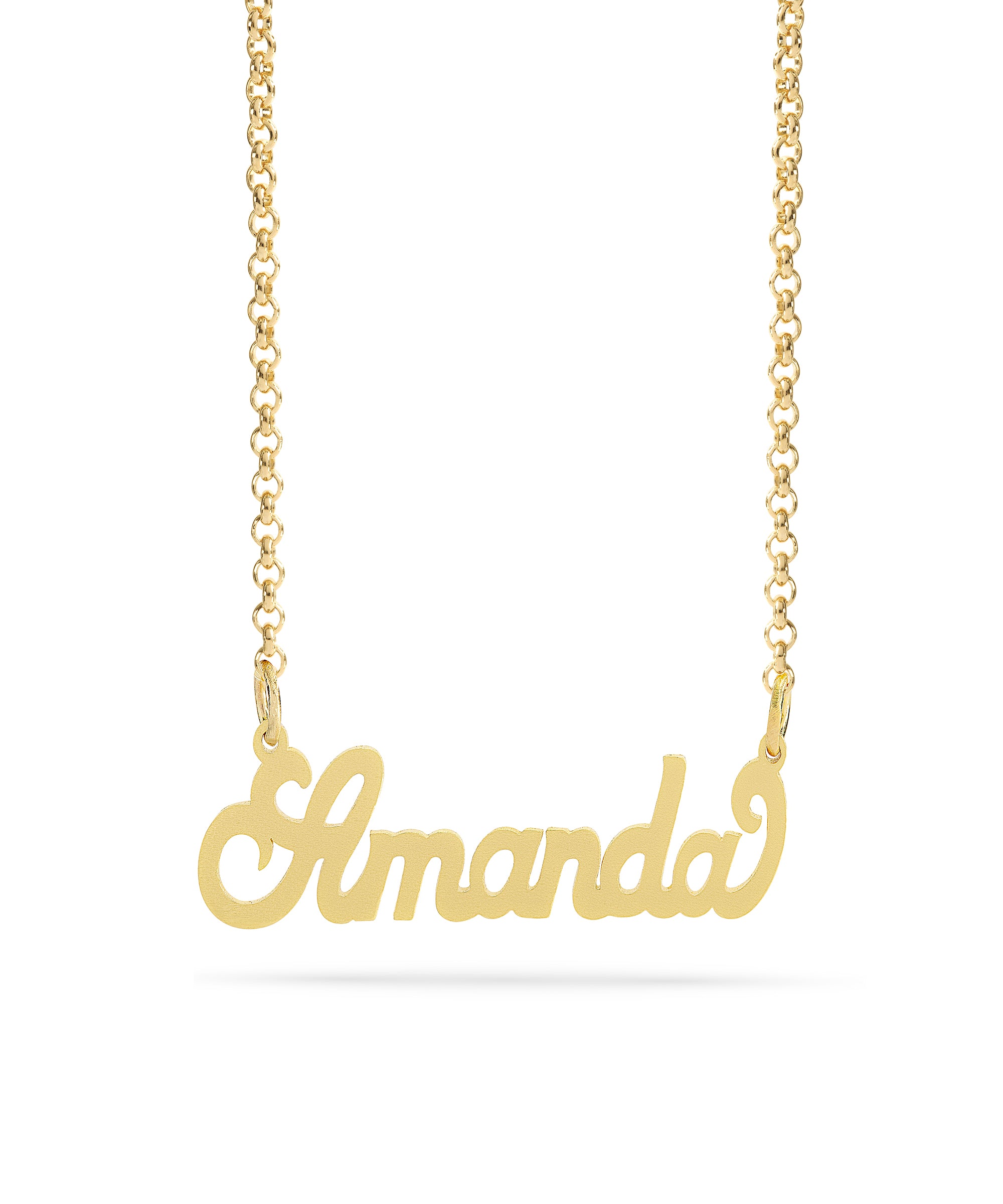 Personalized Name necklace with  Satin Finish "Amanda"