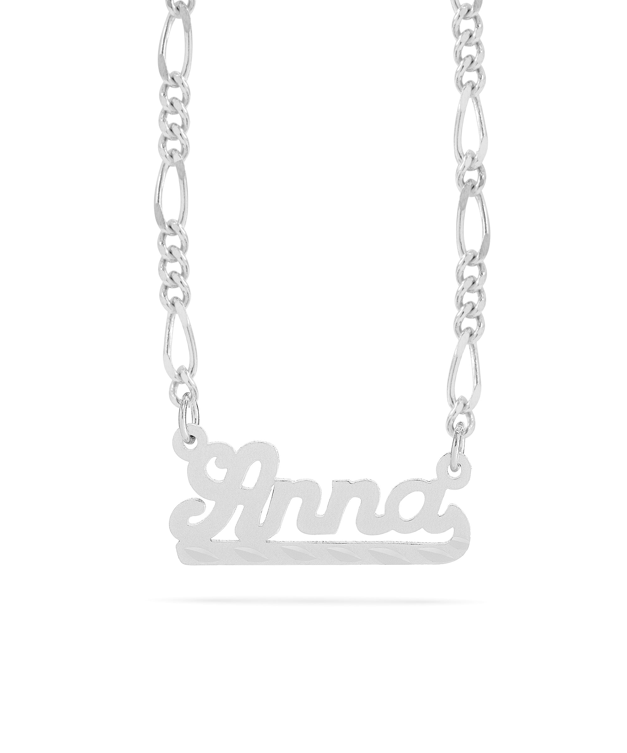 Personalized Name necklace with  Diamond Cut and Satin Finish "Anna"