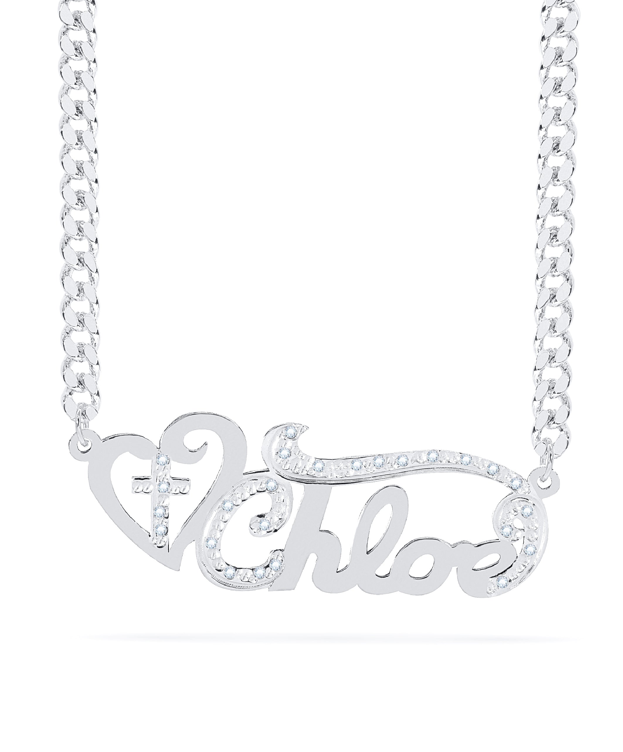 Diamond Custom Nameplate Necklace "Chloe"