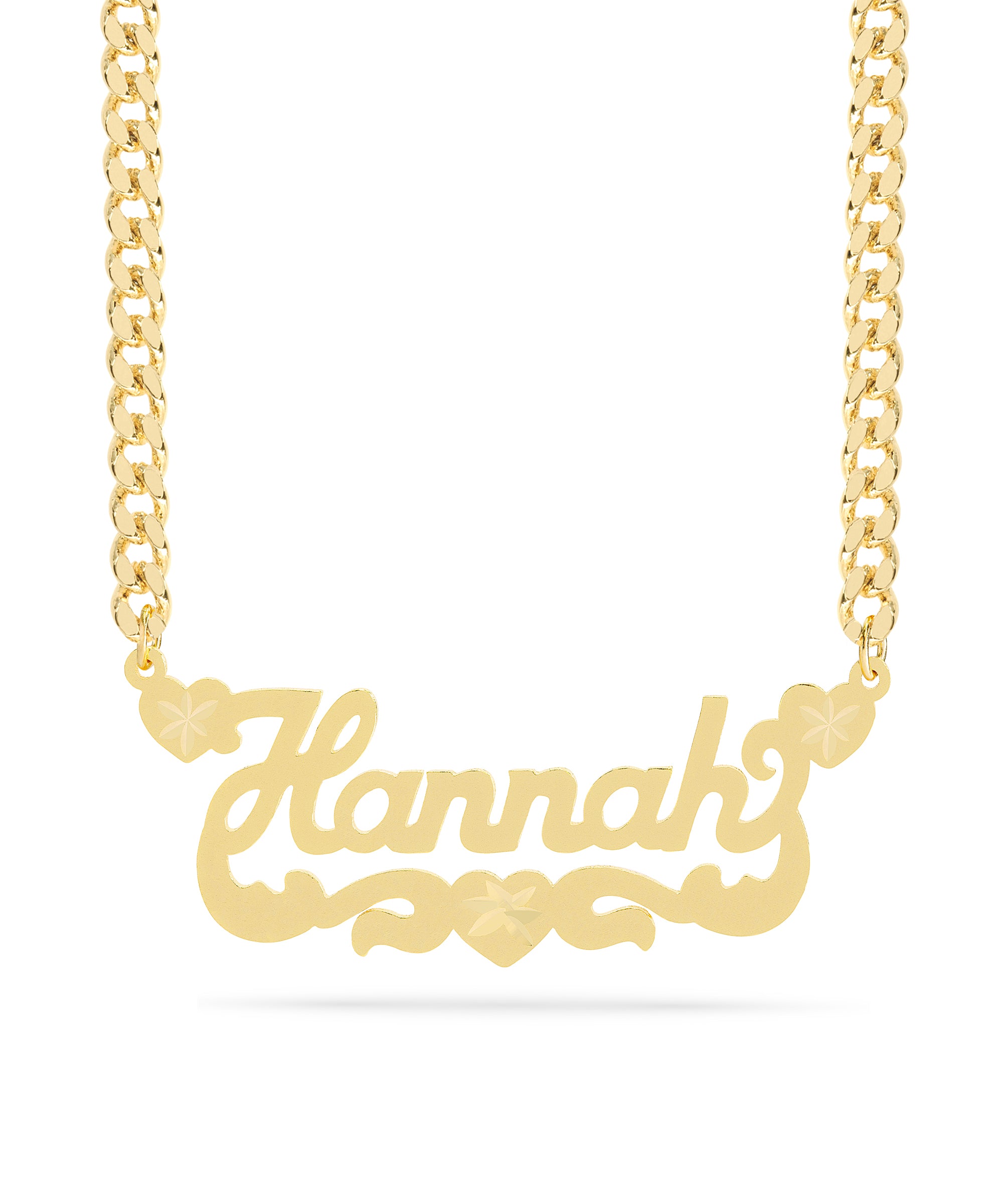 Personalized Name necklace with Satin and Heart "Hannah"