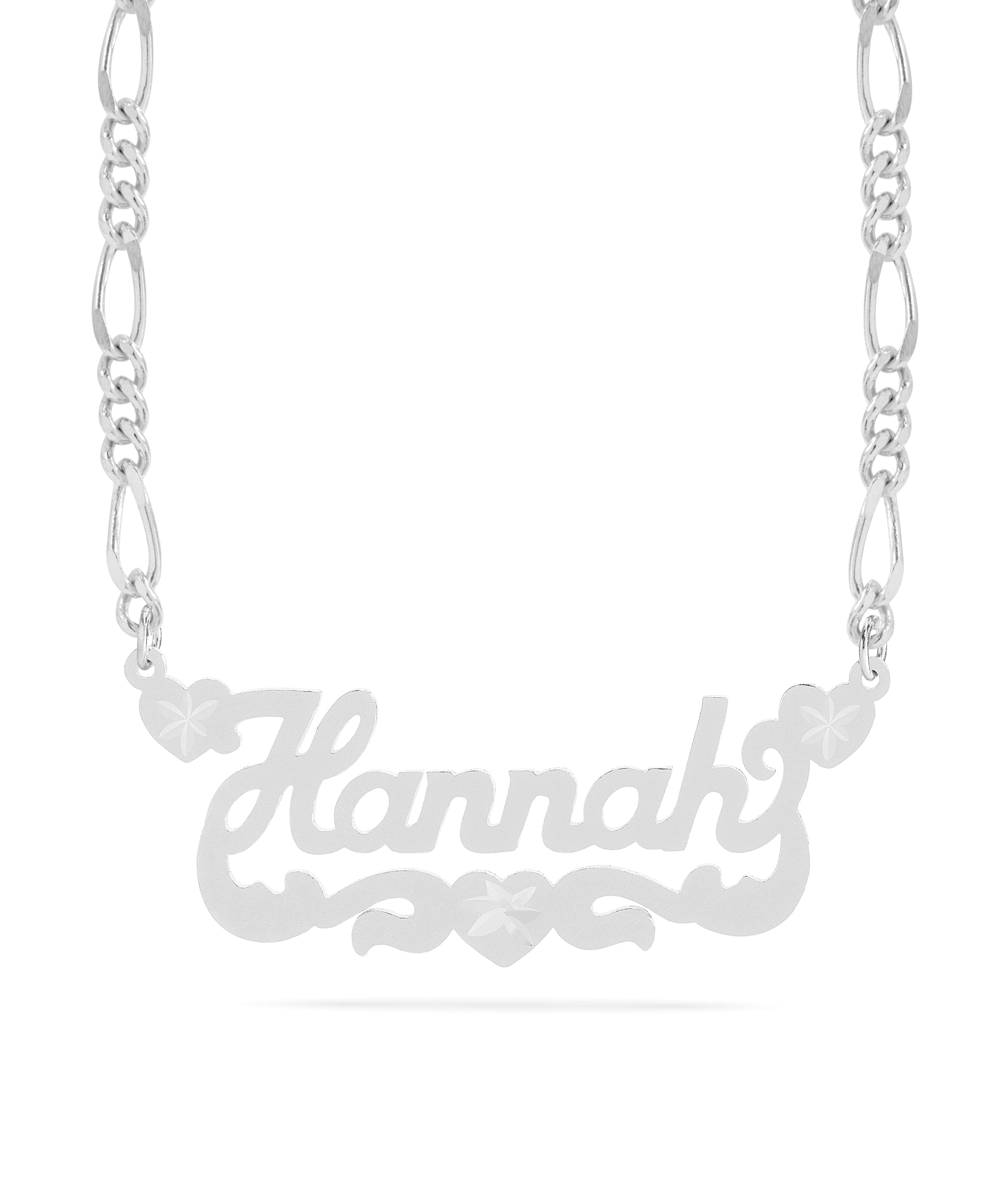 Personalized Name necklace with Satin and Heart "Hannah"