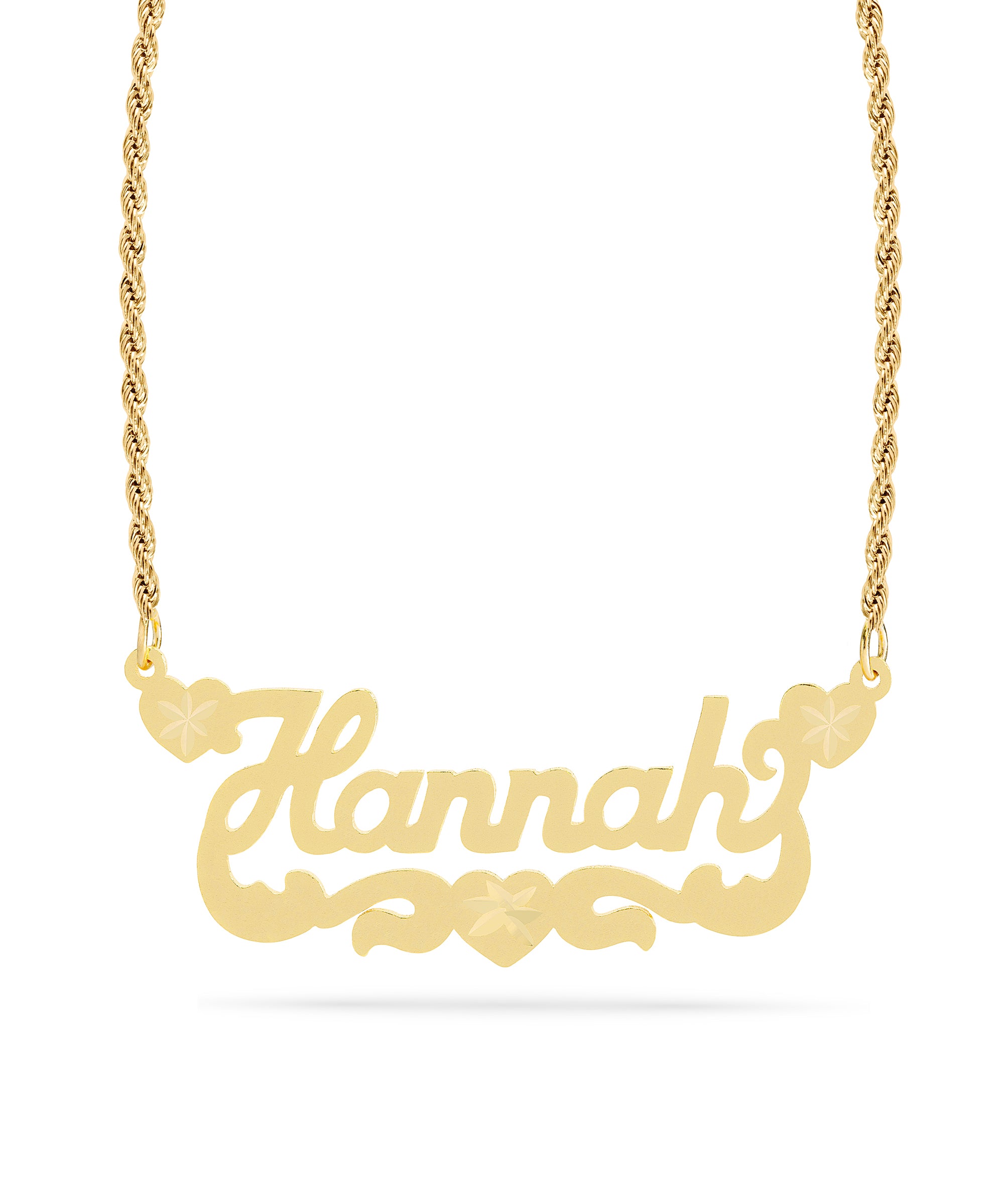 Personalized Name necklace with Satin and Heart "Hannah"