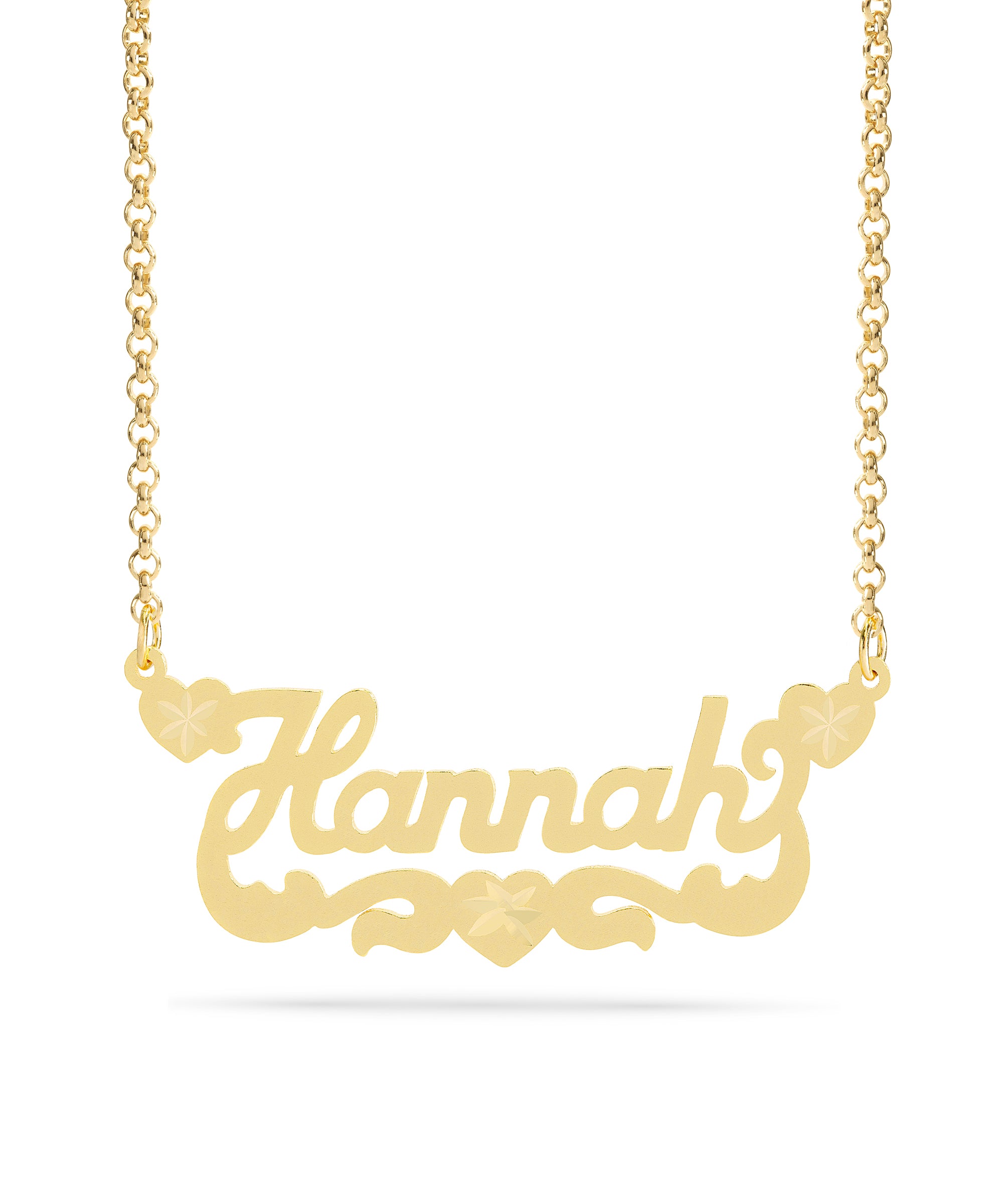 Personalized Name necklace with Satin and Heart "Hannah"