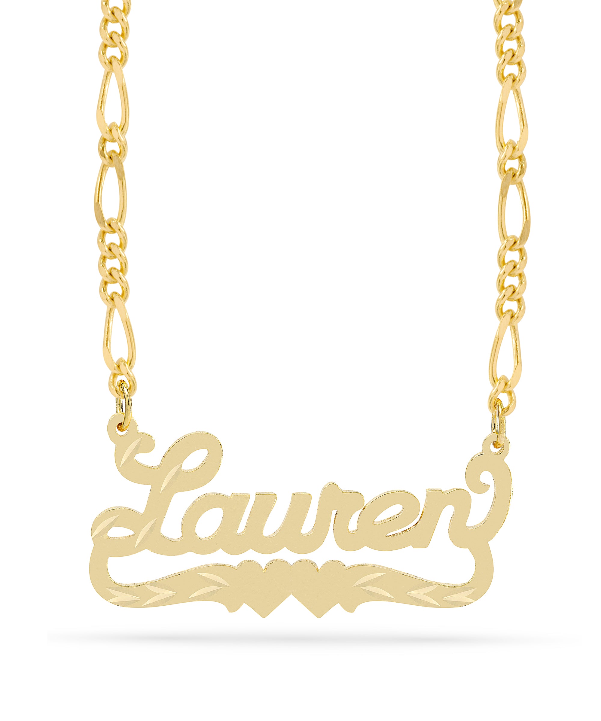 Personalized Name necklace with  Diamond Cut and Satin Finish "Lauren"