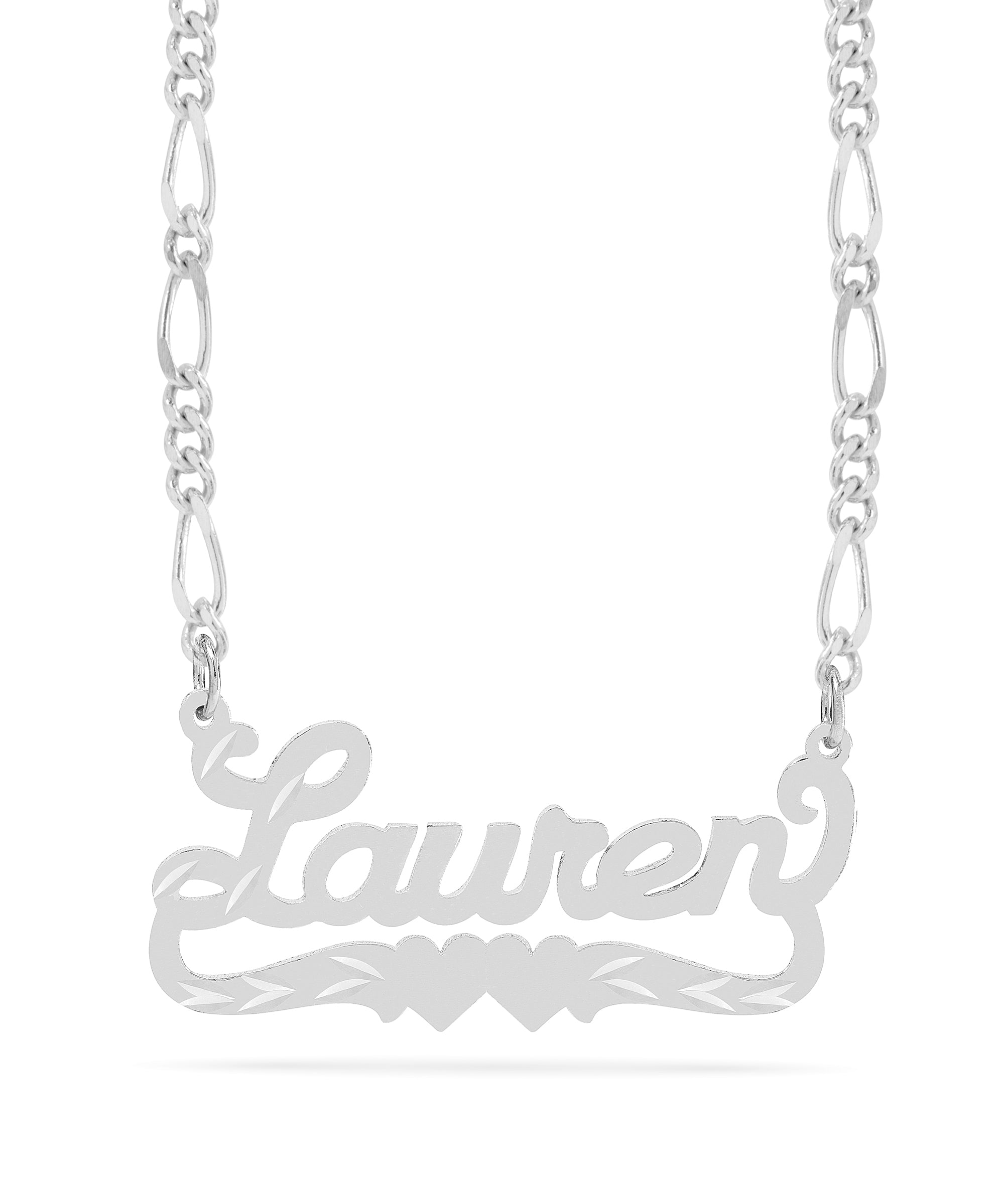 Personalized Name necklace with  Diamond Cut and Satin Finish "Lauren"