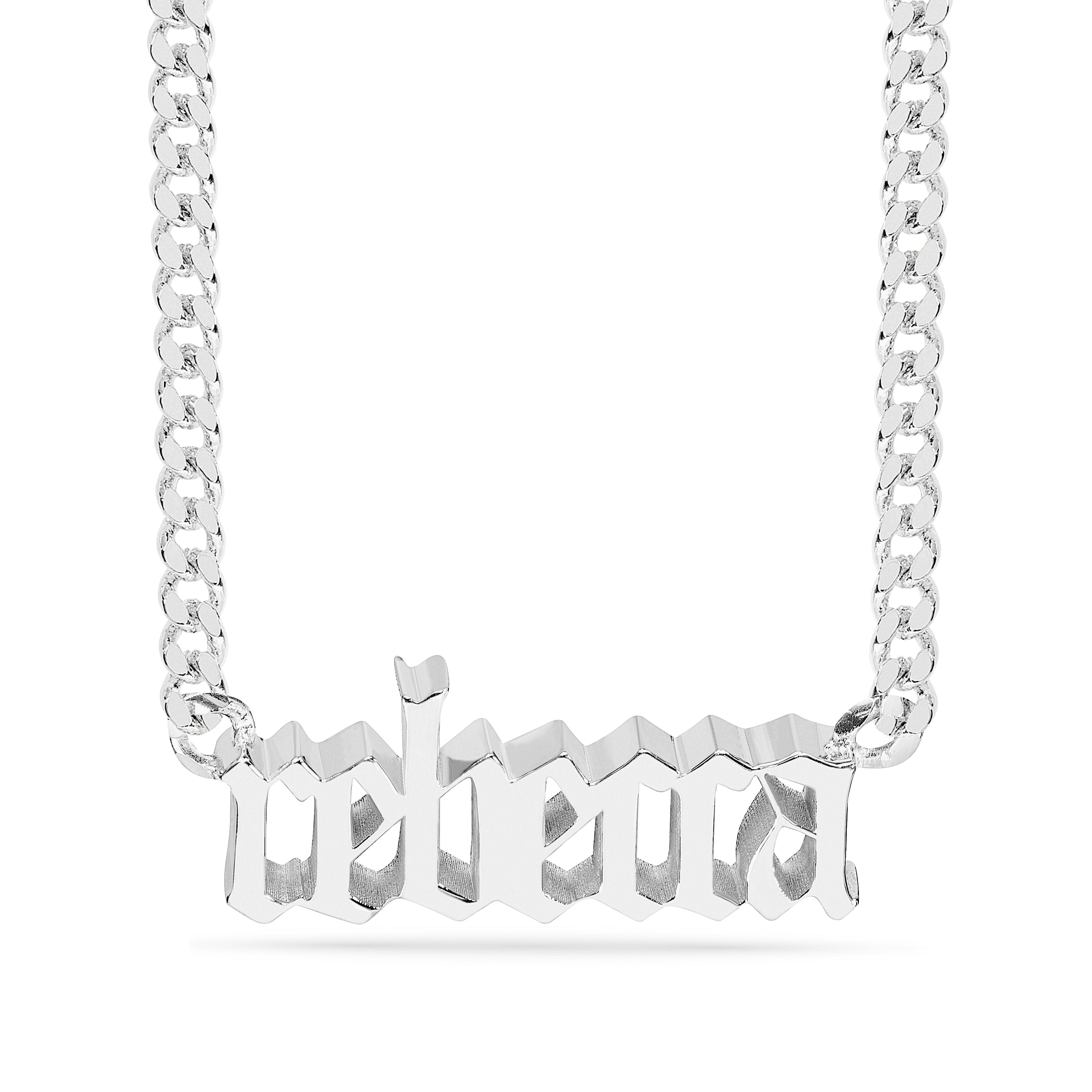 Personalized Gothic Lowercase 3D Name Necklace "rebecca"