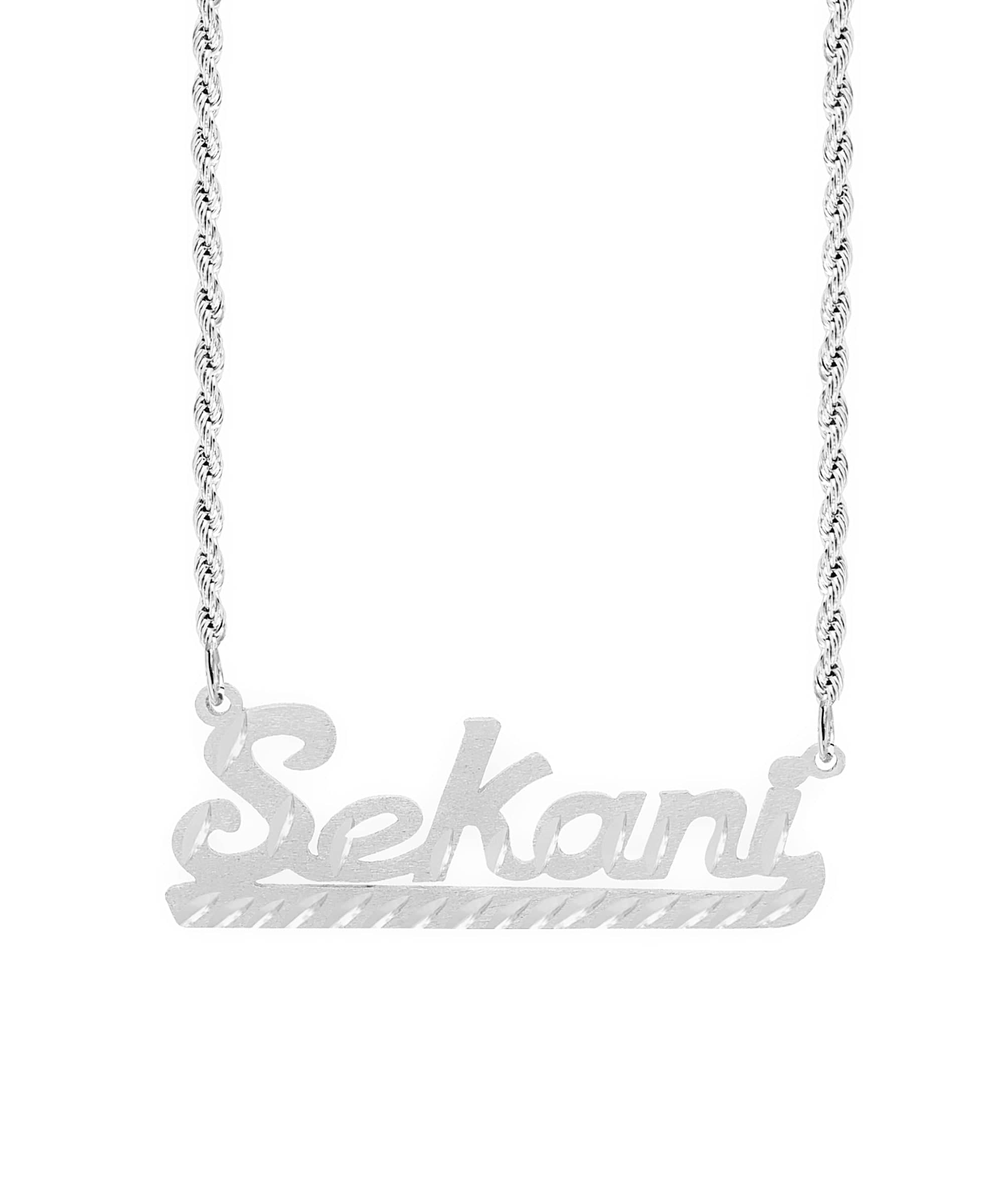 Personalized Name necklace with Diamond Cut "Sekani"