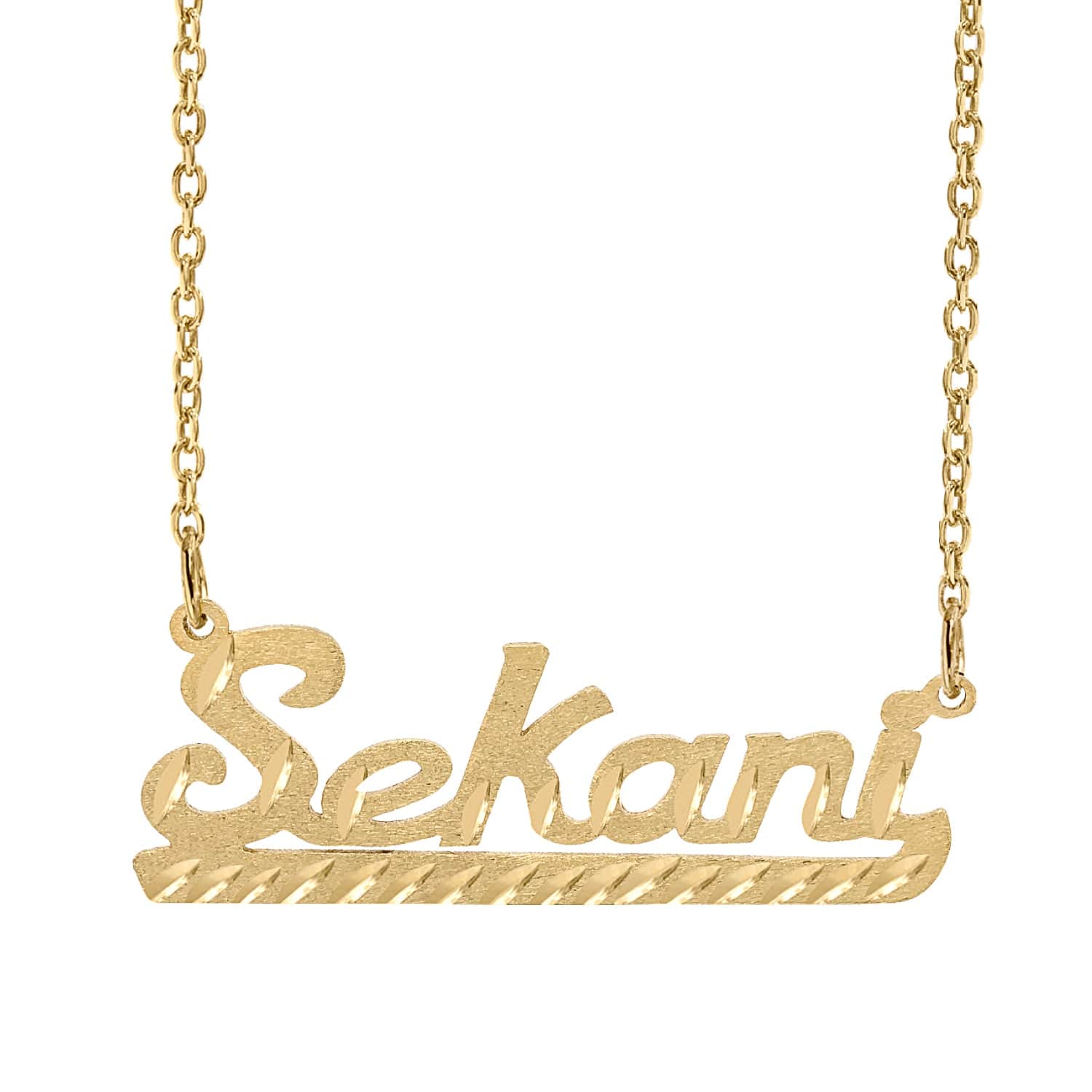 Personalized Name necklace with Diamond Cut "Sekani"