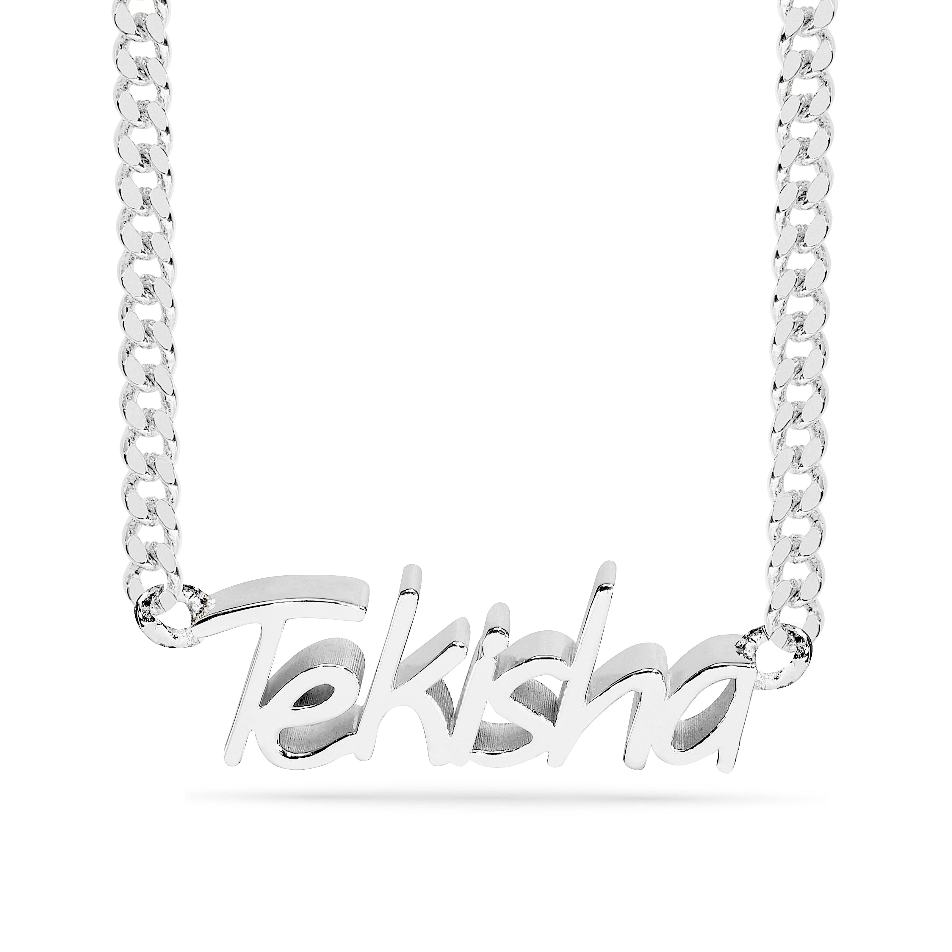 Personalized Script 3D Name Necklace "Tekisha"