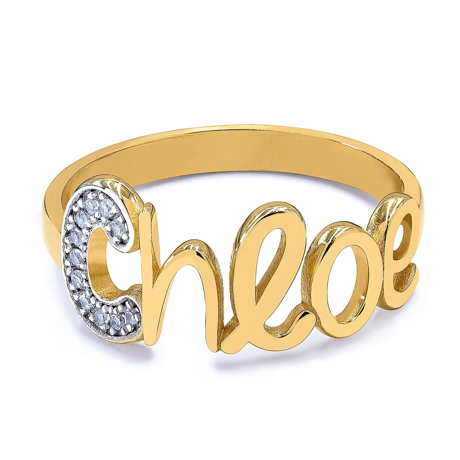 Zirconia Initial Script Name Ring – stellaandjules.com