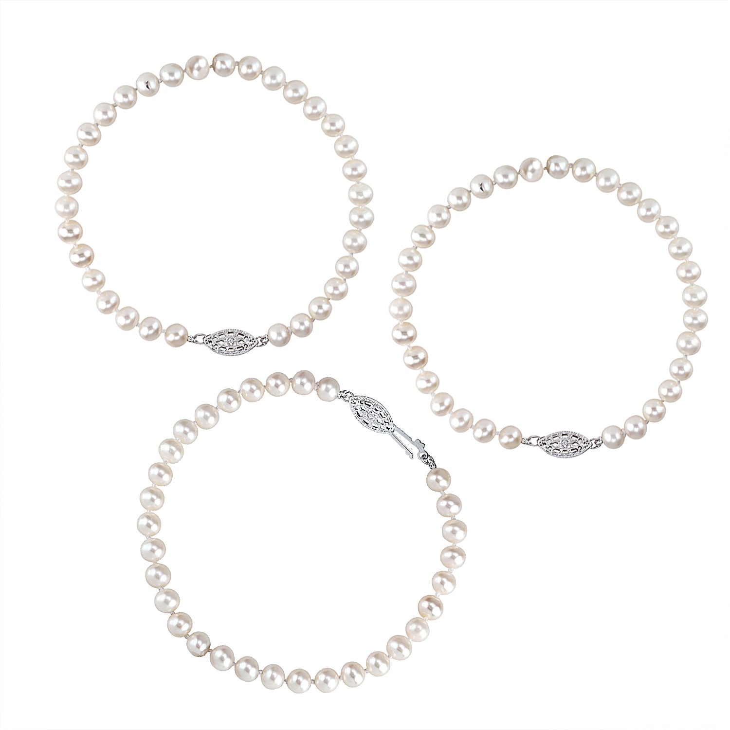 3 Pearl Bracelets Set