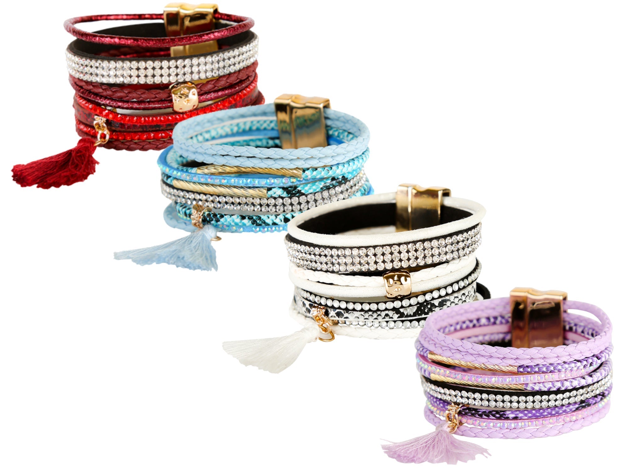 4 Fashion Leatherette Bracelets