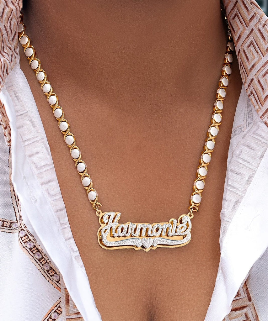 Name plate necklace deals xoxo