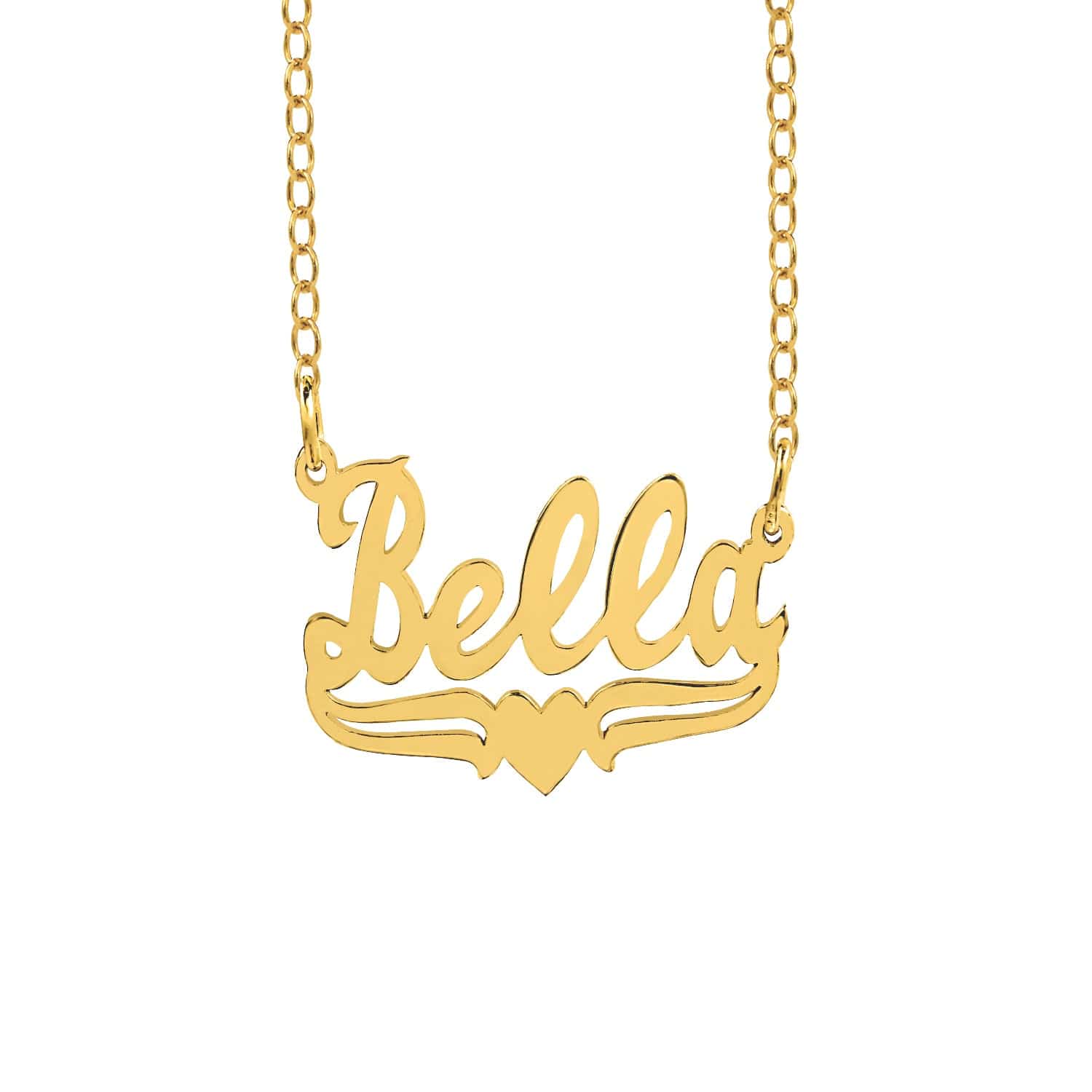 The Bella Name Necklace with Heart