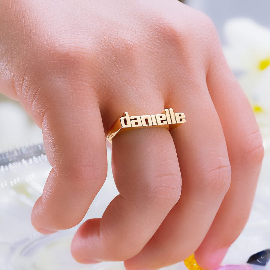 Block Lowercase Name Ring – stellaandjules.com