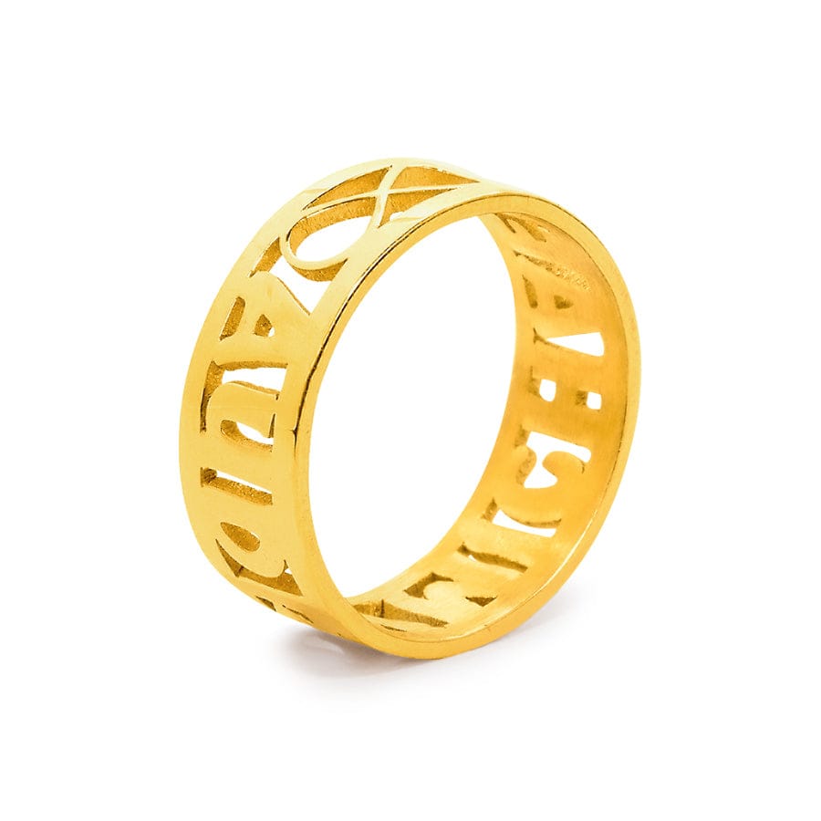 Gold Plated Personalized Name & Infinity Ring