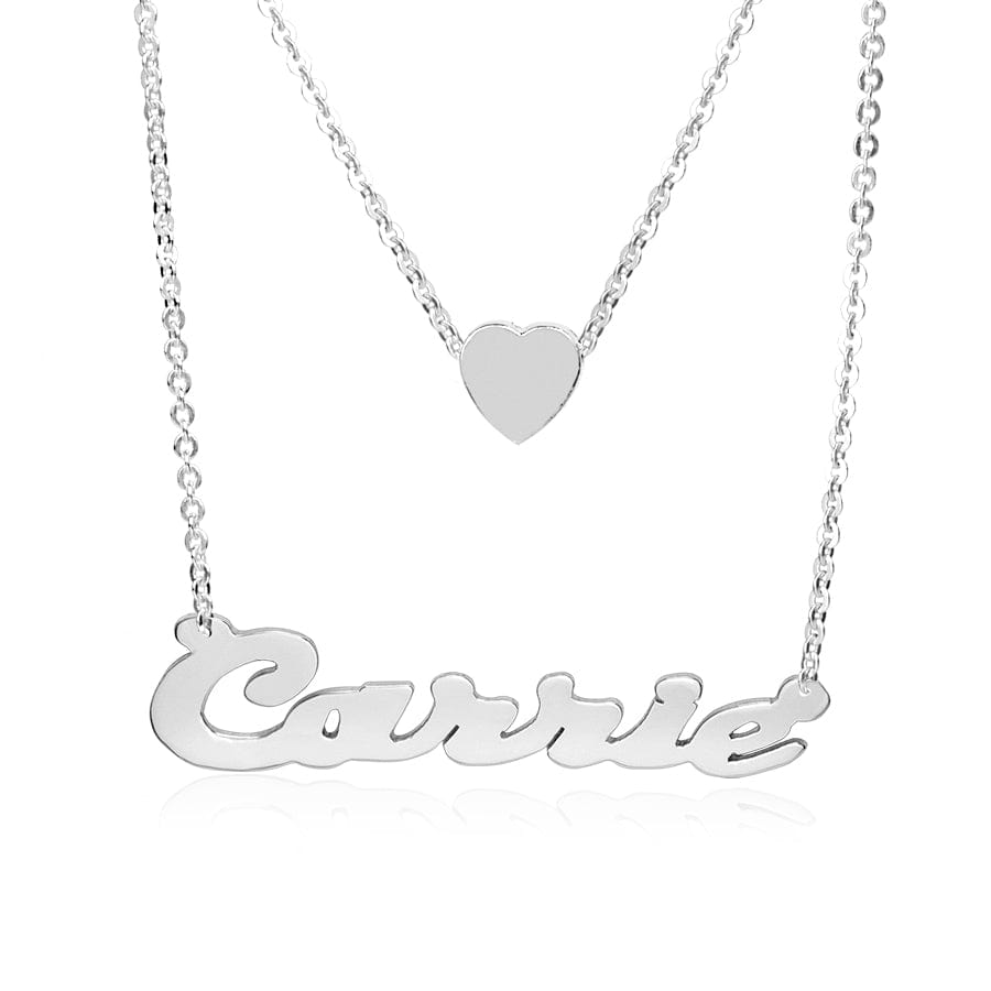 Carrie Necklace with Layered Heart Charm