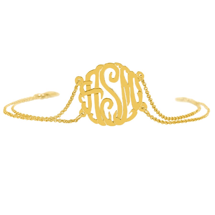 Swirly Monogram Bracelet with Rollo Chain