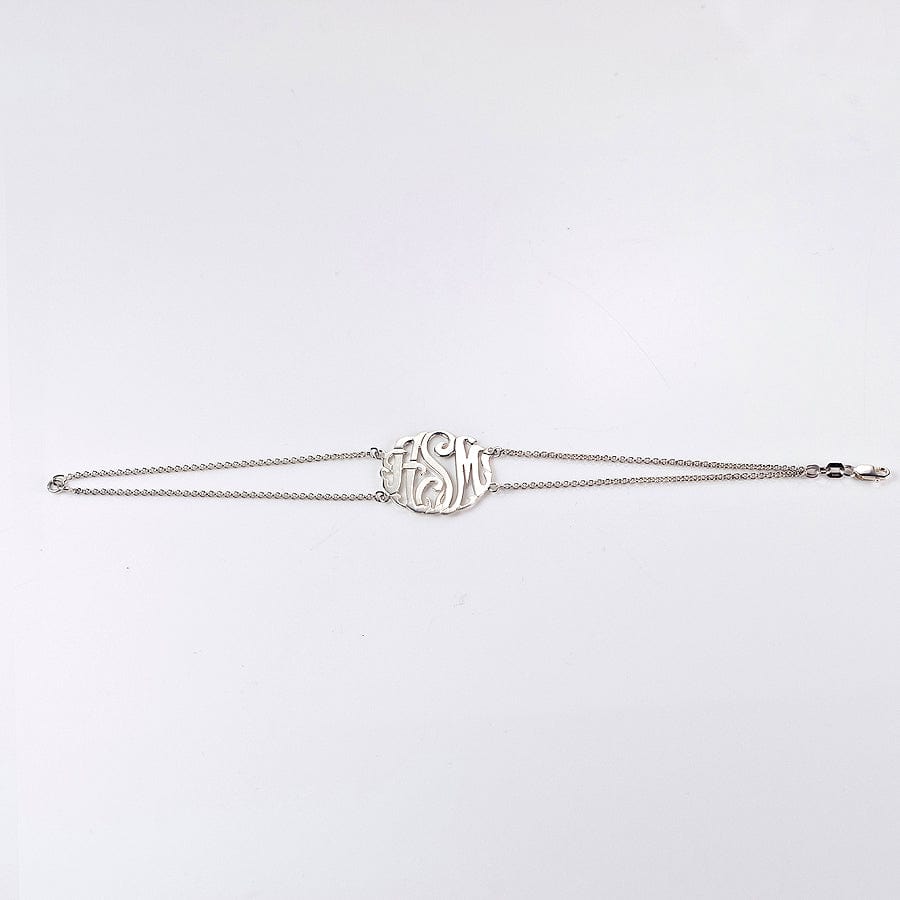 Swirly Monogram Bracelet with Rollo Chain