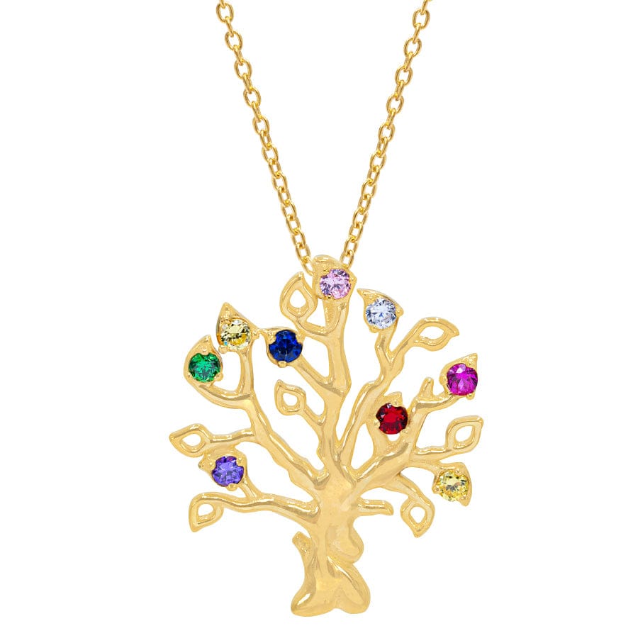 Style 4 / 14K Gold over silver Family Birthstones Pendant