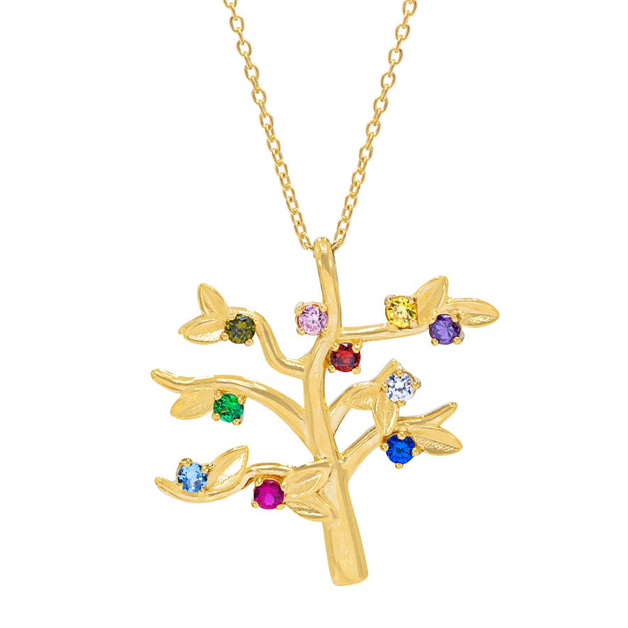 Style3 / 14K Gold over silver Family Birthstones Pendant