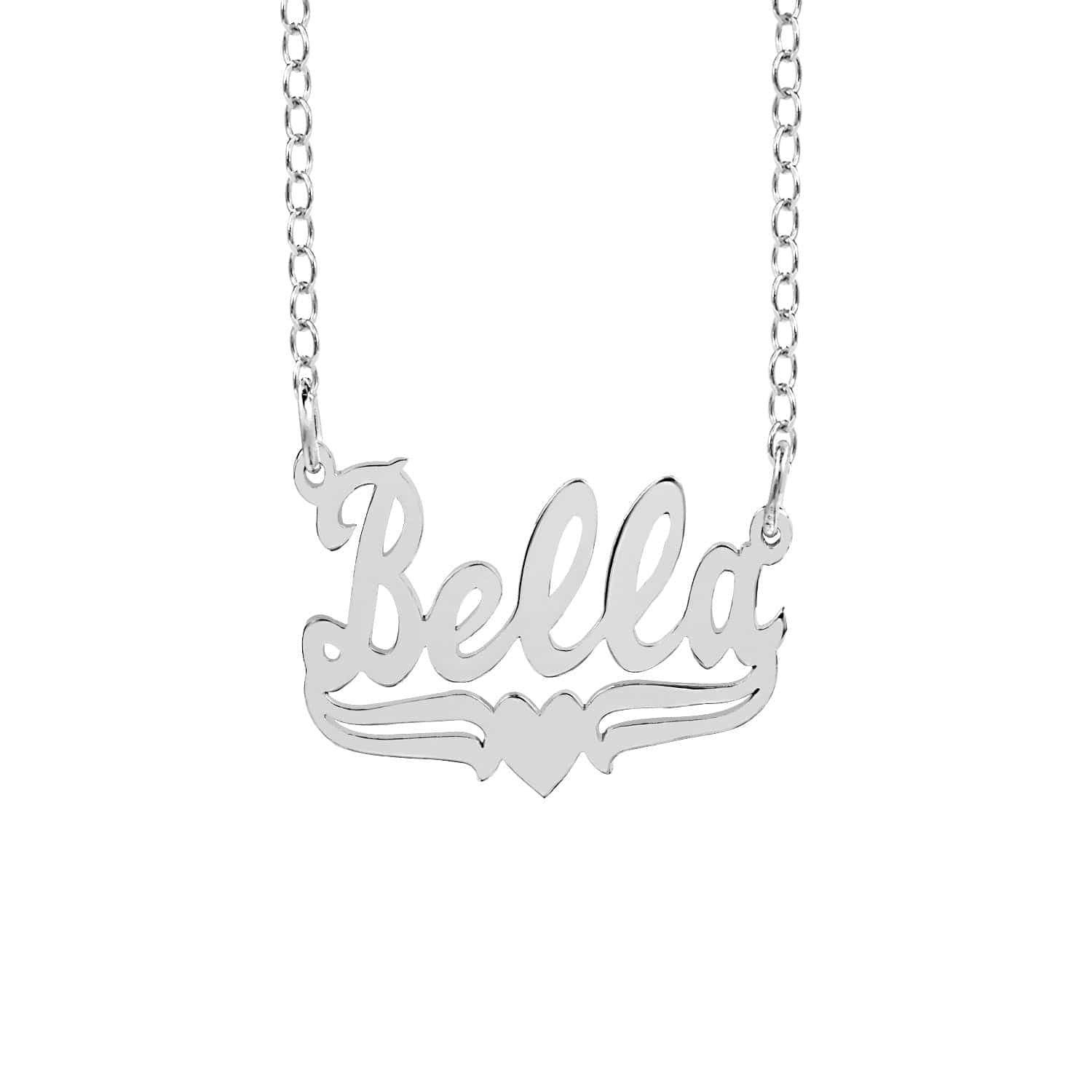 The Bella Name Necklace with Heart